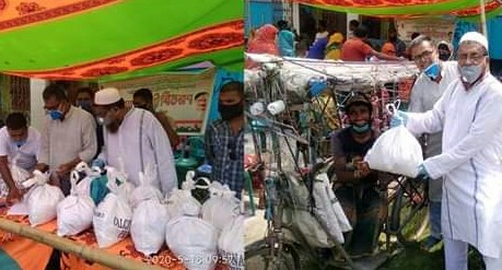 কেশবপুরে বিএনপির নেতা সাবেক মেয়র সামাদ বিশ্বাসের খাদ্য সামগ্রী বিতরণ